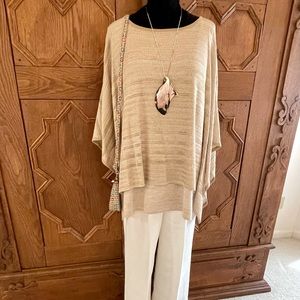 Misook sleeveless knit shell with attached poncho